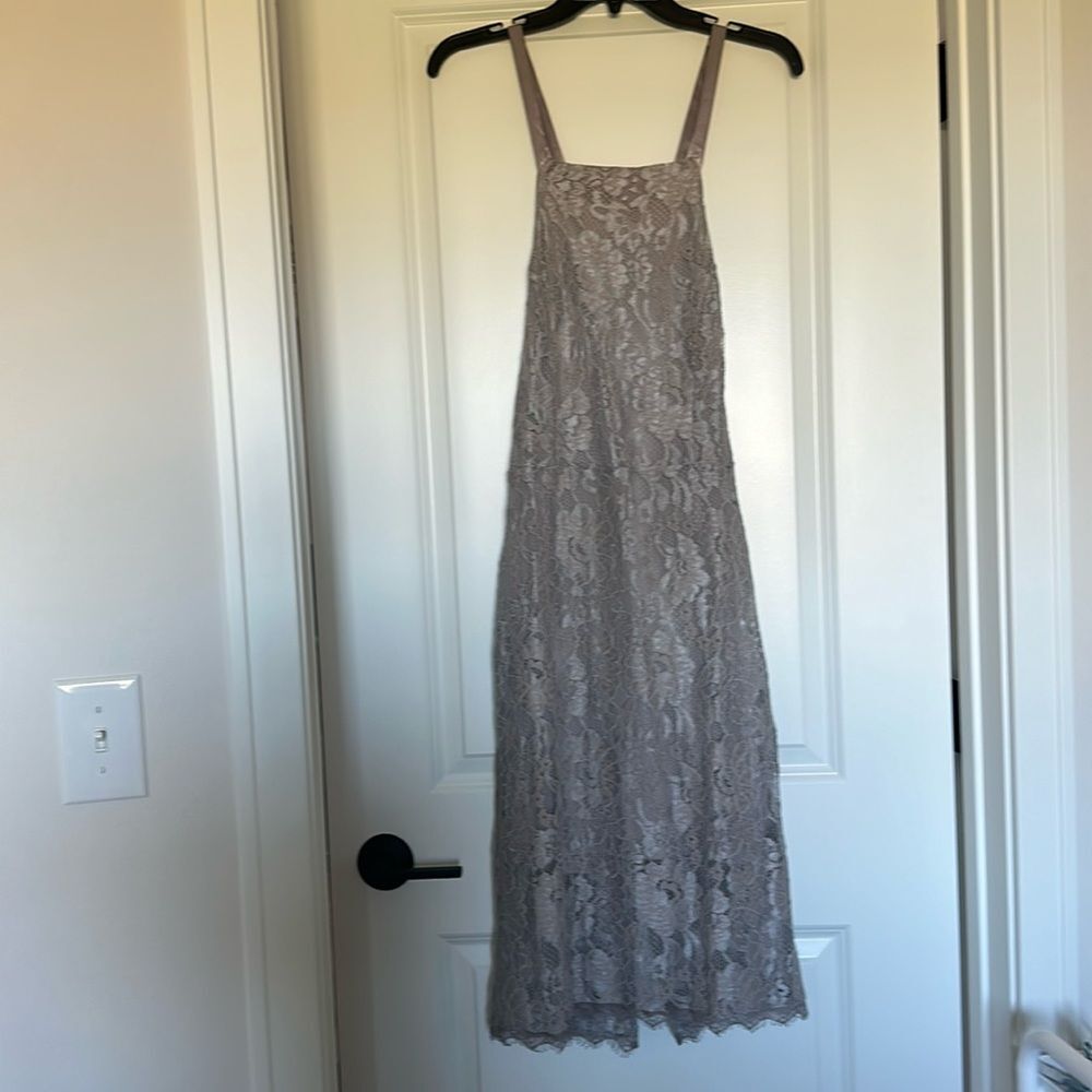 Silver floral fitted dress